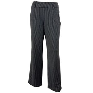 Ci Sono Pinstripe Wide Leg Pants Grey White Trousers Womens Small Work Outfit